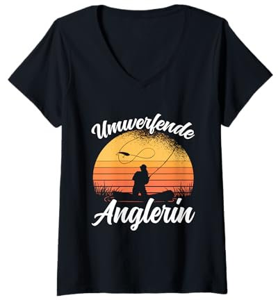 Damen Angelbekleidung Frauen Angeln Gadgets Umwerfende Anglerin T-Shirt mit V-Ausschnitt