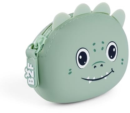 Back2Fun Mondero Silicona Puppies Dino B2f, Accessoire de Voyage-Portefeuille Mixte Enfant, Vert, 90 x 70 x 35 mm