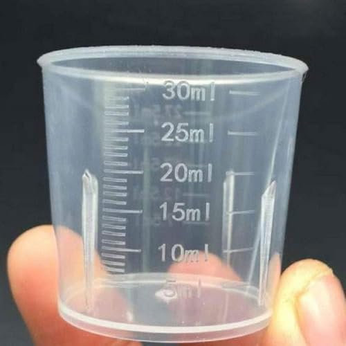 Plastic Measuring Jugs 30Ml | Kitchen Measuring Cups Plastic | BPA Free Transparent Microwavable Cups | 60 Degrees Heat Resistant Cups (30ml 10Pcs)