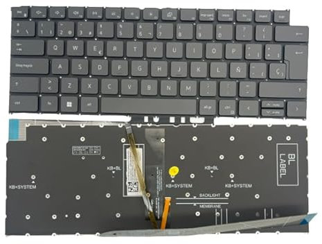 Teclado español for DELL Latitude 3320 3420 Vostro 5310 14 5410 5415 Inspiron 13 5310 14 5410 5415 5418 5420 5425 7420 16 5620 5625 P161G con retroiluminación Diseño en español (Negro)