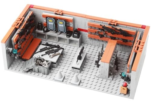 Waffenkammer Bausteine für Minifiguren,Klemmbausteine Militär Waffen Modell | 436 Teile, Militär Waffen Konstruktions Set, Militärbasis Waffenlager Bauset für Soldaten