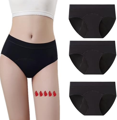 ZVZK Period Pants Heavy Flow Girls 30ML Absorb Cotton Knickers Briefs Underwear Mid Waist Hipster Menstrual Panties for teenage 8-18 Years