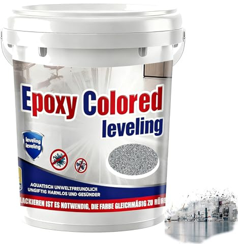 Epoxy Sand Floor Paint, Epoxy Floor Paint, High Gloss Marble Finish Epoxys Floors Coating, Suitable For Indoor And Outdoor (Sesame gray,Cover 35 sq. ft)