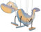 Handbemalte Dino-Marionette aus Albesia-Holz, Länge ca. 30 cm