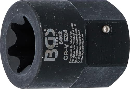 BGS 6452 | Bremssattel-Einsatz | E-Profil (für Torx) | für MAN | SW E24 | Antrieb Außensechskant 30 mm | Länge 40 mm | Chrom-Vanadium-Stahl | mit Haltekugel