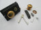 IRONMONGERY WORLD® Old Vintage Period Victorian Style Solid Brass Black Rim Lock Door KNOB Handles (Rim KNOB+Lock Antique Aged Dull Natural Brass)