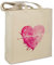 Stofftasche mit Namen Schwesterherz - Motiv Painted Heart - Farbe beige - Stoffbeutel, Jutebeutel, Einkaufstasche, Beutel