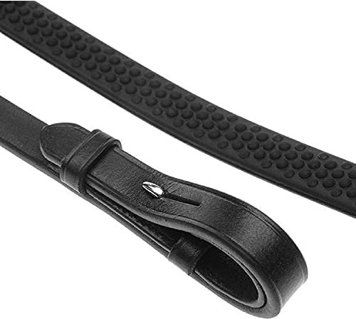 Shires Aviemore Weiches Gummi Grip Zügel – 154,9 cm, schwarz