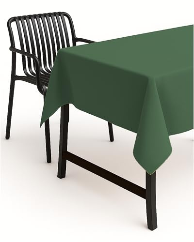 texpot Tischdecke 110 x 140 cm Dunkelgrün Leinenoptik Lotuseffekt Fleckschutz Bügelfrei Tischtuch