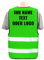 Warnweste selbst gestalten mit eigenem Aufdruck * Bedruckt mit Name Text Bild Logo Firma, Position & Druckart:Rücken/Standard-Druck, Farbe & Größe:Neon Grün/Größe 3XL/4XL