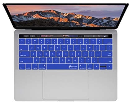 KB Covers - langlebige Tastaturabdeckung, Schweizer Layout, abwaschbar - für MacBook Pro Late 2016+ mit w-Touch bar, dunkelblau