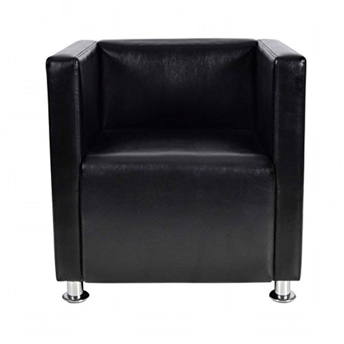 yorten Kunstleder Sessel Clubsessel im Würfel-Design Relaxsessel Stuhl 71 x 54 x 69 cm (B x T x H) Schwarz