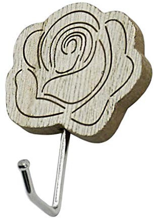 LOVIVER Appendini Decorativi in Legno Stile Vintage Gancio Adesivo, Rosa