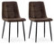 CLIPOP Esszimmerstühle Kunstleder Gepolsterter Sitz Wohnzimmerstuhl mit stabilen Metallbeinen, für Zuhause und Büro (Kunstleder Braun, 2er Set)