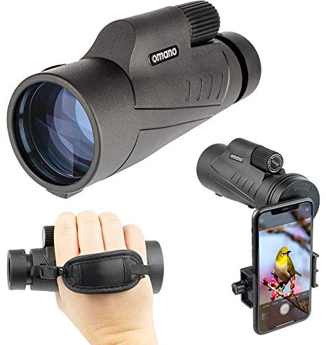 Omano Smithsonian 12x50 Monokular Teleskop mit Smartphone Adapter - Monokular für Erwachsene - Hochleistungs-Teleskop - Ideales Monokular für Vogelbeobachtung und Naturbegeisterte - HD Monokular