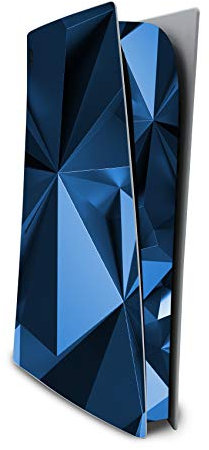 Finest Folia Schutzfolie kompatibel mit PS5 Sticker Hülle für Spiele Konsole Gehäuse Aufkleber Vinyl Folie Skin gegen Kratzer Design Cover RX023 (Digital Edition, Nr. 4 Polygon Blau)