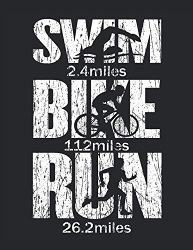 Schwimmen Fahrrad Fahren Laufen Triathlon Triathlet Meilen Distanz: RÄTSELBUCH - Lustiges Triathlon Wettkampf Sportler Design, Retro Geschenkidee - A4 ... Notiz, Buch, Sketch, Planer, Geburtstag