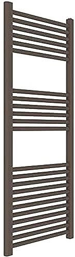 ERCOS Handtuchwärmer Bad Handtuch Heizung Größe 500x1200 MM Bad Heizkörper Burnt Brown Matt, 1/2 Anschlüsse Geliefert mit Montage-Kit