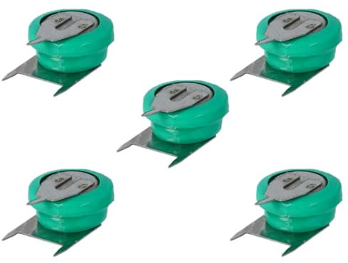 vhbw 5X NiMH Ersatz Knopfzellen-Akku Typ V40H 3-Pins 40mAh 1,2V kompatibel mit Modellbau-Akkus, Solar-Leuchten UVM.