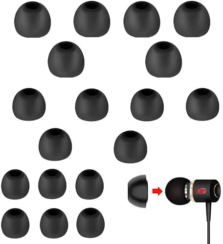 9 Pares Tapones para Oídos de Silicona de Repuesto, Goma Tapones para Oídos de, los Auriculares Internos Tapones para Oídos de, Tapones para Oídos de Repuesto de Tamaño Pequeño, 3 Tamaños (S/M/L)