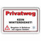 Fassbender-Druck SCHILDER - PRIVATWEG KEIN WINTERDIENST Schild mit Bohrlöchern - vorgebohrtes Schild zum Markieren einer Gefahrenzone Privatweg/Begehen & Befahren auf eig. Gefahr (10x15cm Schild)