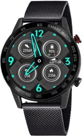 Montre Lotus pour Homme 50018/1 Smartwatch Boîtier en Alliage Noir Bracelet en Acier Inoxydable Noir