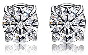 Vogem Ohrringe Magnet Ohne Ohrlöcher für Herren Damen Magnetische Ohrclips Rund Zirkonia Edelstahl Ohrringe 8mm