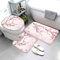 AOLIGL Badezimmermatte Set Japanische Kirschblüten 3D Drucken Blume Rosa Teppich Badezimmer Badgarnitur 3teilig Mikrofaser Bath mat U-förmigen Contour Matte- WC Vorleger 40 x60