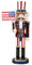 Homoyoyo Ornements de casse-noisette de Noël Patriotiques Casse-noisette Figurine de soldat en bois Ornements suspendus avec drapeau américain pour décoration de Noël