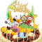 15Pcs Animal Cake Toppers - Happy Birthday Toppers for Kids' 1st-4th Parties