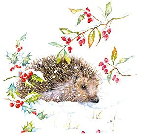 Ambiente - Weihnachten Papierservietten - Hedgehog in Winter/Igel - 33 x 33cm 20 Stück 20 Stück