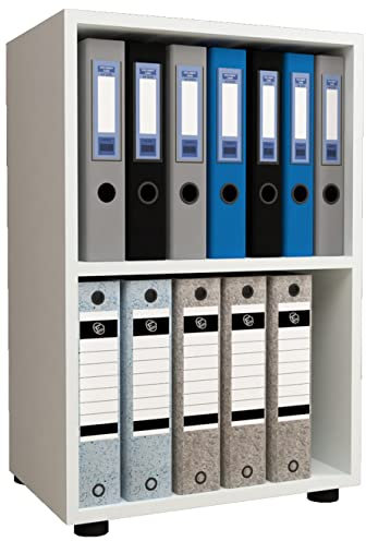 VCM Holzregal stehend | platzsparender Aktenschrank | Maße ca. H. 74 x B. 49 x T. 32 cm | Elegantes Regal | Büroregal – Ulas 2f