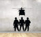 Wandtattoos Militär Armee Silhouette Veteran Soldaten Hubschrauber Dekor Aufkleber Vinyl 42X52CM