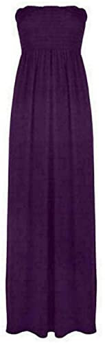 Fashion's island Robe bustier longue sans bretelles pour femme, violet, 40-42