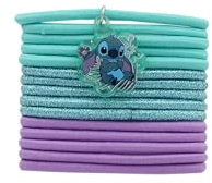 DISNEY STITCH – Lot de 15 Élastiques Épais Fantaisie Pailletés – Charme Lilo & Stitch – Cheveux Courts, Longs Fins – Haute Tenue – Accessoire Coiffure Enfant Fille - Produit Officiel Disney
