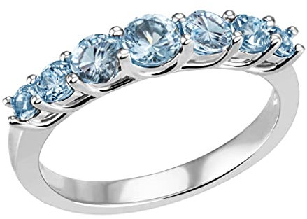 goldmaid Damen Ring 585 Weißgold 7 Topase blau insgesamt 1,12 ct.