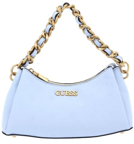 GUESS Geva Three Compartment Shoulder Bag Ice Blue Logo