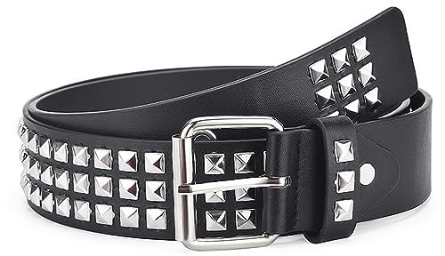 1 Stück Nietengürtel Metall Punk Rock Nietengürtel Für Damen Herren Schwarz Punk Ledergürtel Gothic Gürtel Zubehör