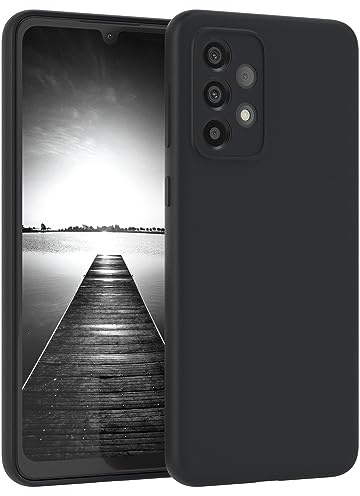 EAZY CASE Premium Silikon Handyhülle kompatibel mit Galaxy A33 5G Slimcover mit Kameraschutz und Innenfutter, Silikonhülle, Schutzhülle, Bumper, Handy Case, Hülle, Softcase, Schwarz