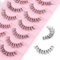 Parriparri Faux Cils Naturel Bande Transparente 7 Paires Faux Cils Duveteux Fake Lashes Fluffy Wispy False Eyelashes