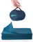 Litume Reisedecke, leicht und atmungsaktiv,170x122cm, weiche Flugzeugdecke für Reisende, faltbares Campinglaken mit Packsack für Zug, Camping, Reisen (Fleece, E651) (Deep Teal)