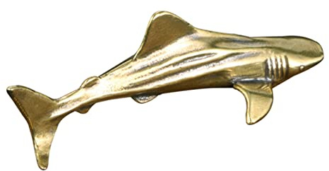 Amosfun 3pcs Vintage Brass Shark Figurine Decor Shark Fan Home Decoration Bonsai Decoration