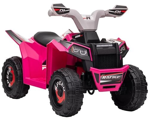 HOMCOM Kinder Quad Elektro 6V Kinderquad mit Vorwärts-, Rückwärtsfunktion, Elektro-Quad für Kinder 1,5-3 Jahre Rosa