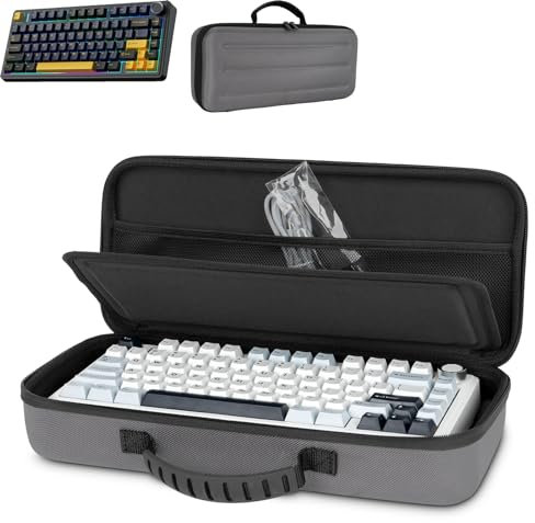 Growalleter 75 % Tastaturhülle, Hartschalen-Reisetasche für Aula F75 Dichtung, mechanische Tastatur, kompatibel mit ASUS ROG 75 % kabelloser Hot-Swap-fähiger Gaming-Tastatur, Modern