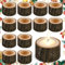 EMAGEREN 12 Stück Teelichthalter aus Holz personalisierbar Timber Pile Kerzenhalter Votiv- Flammenlose Kerzen Stehen Kerzenständer für Hochzeiten, Tischdekoration, Valentinstag (4CM)