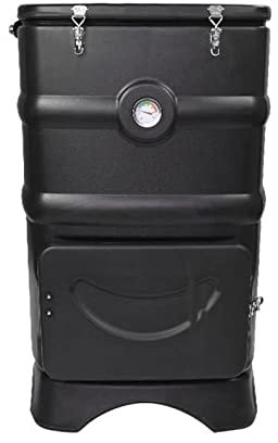Linmeas-753 Compost Bin Outdoor 110L/29 Gallons Insulated Compost Bin with Ventilation System, Quickly Composting All Year Round, Outdoor Thermal Composter with Thermometer Compost Barrel(Black)