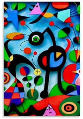 WANGLIDD Joan Miro Surrealismus-Poster, The Garden 1925, ästhetischer Druck, Kunstdruck, Wandgemälde, Leinwand, modernes Schlafzimmer-Dekor, ungerahmt, 20 x 30 cm