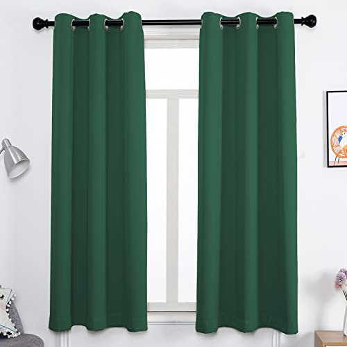 Verdunkelungsvorhang mit Ösen für Kälte- und Wärmeisolierung, 95% blickdicht, Thermogardine für Winter und Sommer, Grün, 340 x 240 cm