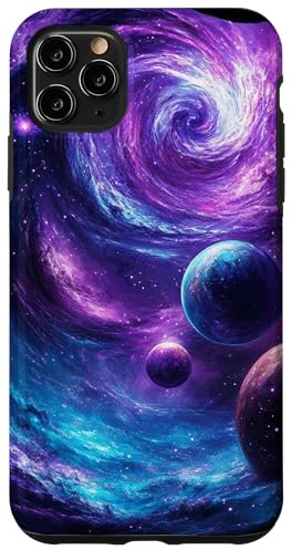 iPhone 11 Pro Max Swirling Galaxies And Planets Space Art Case