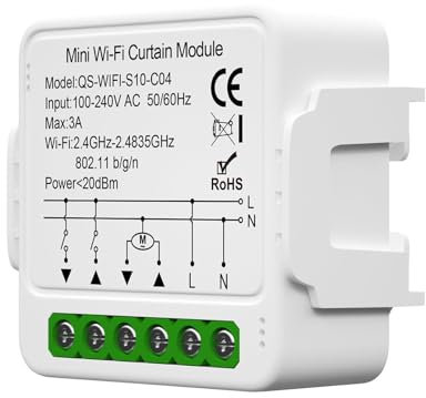 WiFi Smart Curtain Switch-Modul Intelligentes Haushaltsgerät Vorhang Jalousie Rollläden App-Steuerung Timerfunktion und Gruppenfreigabe Kompatibel mit Alexa Google Home Sprachsteuerung
